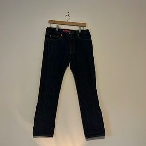 Supreme Mens dark denim straight jeans